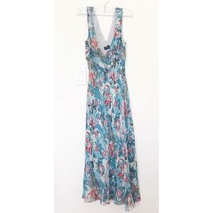 BCBG Sz 8 Chiffon Floral Midi Slip Dress